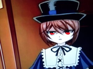 Rating: Safe Score: 0 Tags: 1girl blue_ribbon blurry blurry_foreground brown_hair capelet closed_mouth depth_of_field expressionless frills hat image long_sleeves looking_at_viewer neck_ribbon red_eyes ribbon short_hair solo souseiseki upper_body User: admin