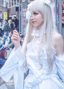 Rating: Safe Score: 0 Tags: 1girl blurry blurry_background blurry_foreground depth_of_field dress flower kirakishou lips long_hair photo solo white_dress white_hair User: admin