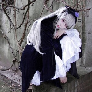 Rating: Safe Score: 0 Tags: 1girl black_dress dress flower hairband long_hair long_sleeves looking_at_viewer red_eyes silver_hair sitting solo suigintou wings User: admin