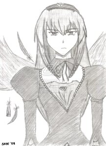 Rating: Safe Score: 0 Tags: 1girl akemi_homura angel_wings auto_tagged black_wings bow feathered_wings feathers greyscale hairband image long_hair long_sleeves looking_at_viewer monochrome simple_background solo suigintou upper_body white_background wings User: admin