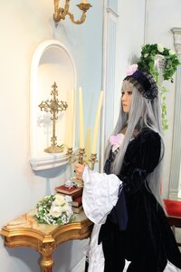 Rating: Safe Score: 0 Tags: 1girl black_dress dress flower indoors long_hair long_sleeves plant profile solo suigintou very_long_hair User: admin