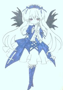 Rating: Safe Score: 0 Tags: 1girl black_wings boots dress flower frills full_body hairband image long_hair long_sleeves rose solo suigintou very_long_hair wings User: admin