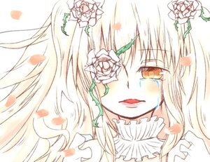 Rating: Safe Score: 0 Tags: 1girl flower image kirakishou long_hair petals rose solo tears white_flower white_rose yellow_eyes User: admin