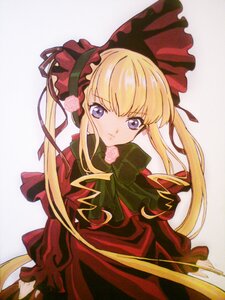 Rating: Safe Score: 0 Tags: 1girl bangs blonde_hair blue_eyes bonnet bow bowtie capelet dress flower green_bow image long_hair long_sleeves looking_at_viewer pink_flower pink_rose red_capelet red_dress rose shinku sidelocks simple_background solo twintails white_background User: admin