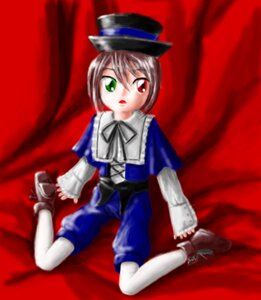 Rating: Safe Score: 0 Tags: 1girl boots curtains full_body green_eyes hat heterochromia image long_sleeves looking_at_viewer open_mouth pants red_eyes sitting solo souseiseki top_hat white_legwear User: admin