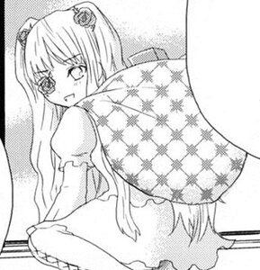 Rating: Safe Score: 0 Tags: 1boy 1girl argyle blush checkered checkered_background greyscale hair_ornament image kirakishou long_hair looking_at_viewer looking_back monochrome solo solo_focus User: admin
