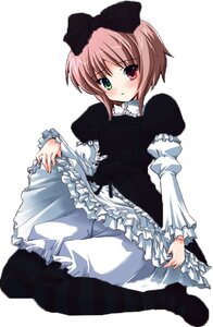 Rating: Safe Score: 0 Tags: 1girl bloomers blush bow brown_hair dress frills full_body heterochromia image long_sleeves looking_at_viewer pantyhose red_eyes short_hair sitting solo souseiseki striped striped_legwear underwear white_background white_bloomers User: admin