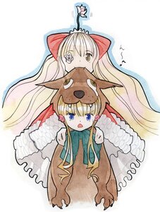 Rating: Safe Score: 0 Tags: 2girls :d blonde_hair blue_eyes bow eyebrows_visible_through_hair flower image kirakishou long_hair long_sleeves looking_at_viewer multiple_girls open_mouth pair shinku sidelocks smile User: admin