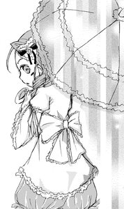 Rating: Safe Score: 0 Tags: 1girl bloomers bow dress frills greyscale holding_umbrella image kanaria long_sleeves monochrome parasol solo umbrella underwear User: admin