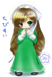 Rating: Safe Score: 0 Tags: 1girl artist_request brown_hair dress full_body green_dress green_eyes hat head_scarf heterochromia image long_hair long_sleeves looking_at_viewer red_eyes rozen_maiden simple_background solo standing suiseiseki very_long_hair watering_can white_background User: admin