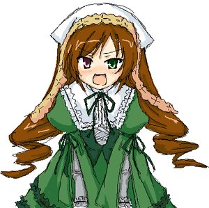 Rating: Safe Score: 0 Tags: 1girl :d blush brown_hair dress frills green_dress green_eyes heterochromia image long_hair long_sleeves looking_at_viewer oekaki open_mouth simple_background smile solo suiseiseki very_long_hair white_background User: admin