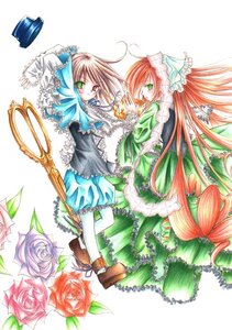 Rating: Safe Score: 0 Tags: 2girls dress flower frills green_dress green_eyes hat heterochromia image long_hair long_sleeves multiple_girls pair pantyhose pink_rose red_eyes rose siblings sisters smile souseiseki suiseiseki twins very_long_hair watering_can white_legwear User: admin