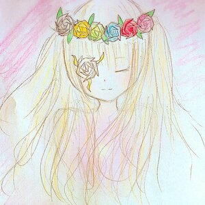 Rating: Safe Score: 0 Tags: 1girl blue_rose closed_eyes flower image kirakishou long_hair orange_flower pink_rose red_flower red_rose rose smile solo traditional_media upper_body yellow_flower yellow_rose User: admin