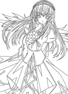 Rating: Safe Score: 0 Tags: 1girl dress floating_hair flower greyscale hairband image lineart long_hair long_sleeves looking_at_viewer monochrome ribbon rose serious simple_background solo standing suigintou very_long_hair white_background User: admin