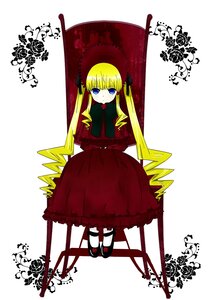 Rating: Safe Score: 0 Tags: 1girl blonde_hair blue_eyes blush bow dress flower full_body hair_ribbon image long_hair long_sleeves looking_at_viewer pantyhose red_dress shinku shoes solo standing twintails User: admin