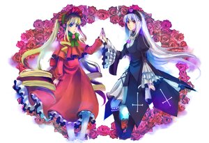 Rating: Safe Score: 0 Tags: 2girls blonde_hair blue_eyes bonnet boots bow dress flower frills image long_hair long_sleeves multiple_girls pair pink_flower pink_rose red_dress red_flower red_rose rose shinku suigintou twintails very_long_hair User: admin