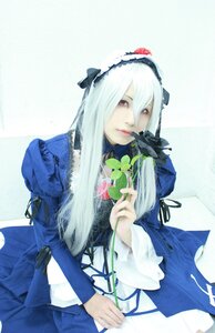 Rating: Safe Score: 0 Tags: 1girl dress flower long_hair long_sleeves looking_at_viewer red_eyes ribbon solo suigintou User: admin