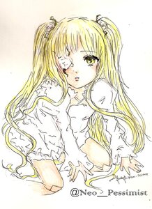 Rating: Safe Score: 0 Tags: 1girl blonde_hair dress flower frills hair_flower hair_ornament image kirakishou long_hair long_sleeves one_eye_closed solo twintails two_side_up yellow_eyes User: admin