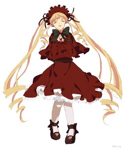 Rating: Safe Score: 0 Tags: 1girl auto_tagged blonde_hair bonnet bow closed_eyes dress drill_hair full_body image long_hair long_sleeves shinku solo twintails very_long_hair User: admin