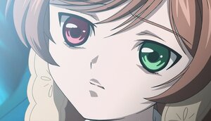 Rating: Safe Score: 0 Tags: 1girl blush brown_hair close-up eyebrows_visible_through_hair face green_eyes hair_between_eyes image looking_at_viewer short_hair solo suiseiseki User: admin