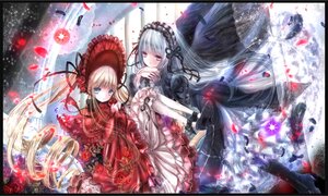 Rating: Safe Score: 0 Tags: 2girls black_border blonde_hair blue_eyes dress drill_hair flower frills gothic_lolita hairband letterboxed lolita_fashion lolita_hairband long_hair multiple_girls petals red_dress red_eyes red_flower red_rose rose rose_petals shinku silver_hair suigintou twintails very_long_hair wings User: admin