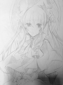 Rating: Safe Score: 0 Tags: 1girl ascot bow frills greyscale hair_bow hair_tubes hakurei_reimu image lineart long_hair long_sleeves looking_at_viewer monochrome shinku sketch skirt solo traditional_media User: admin