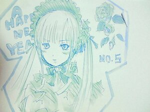 Rating: Safe Score: 0 Tags: 1girl bow bowtie eyebrows_visible_through_hair flower image long_hair looking_at_viewer shinku sketch smile solo traditional_media upper_body User: admin