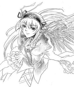 Rating: Safe Score: 0 Tags: 1girl dress frills greyscale hairband image long_hair long_sleeves looking_at_viewer monochrome ribbon rose simple_background solo suigintou very_long_hair white_background wings User: admin