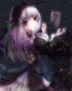 Rating: Safe Score: 0 Tags: 1girl black_dress black_wings detached_collar dress feathers flower frills hairband image long_hair long_sleeves looking_at_viewer pink_eyes red_eyes silver_hair smile solo suigintou water wings User: admin