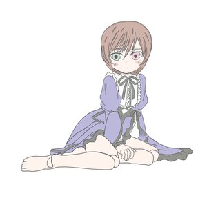 Rating: Safe Score: 0 Tags: barefoot blush brown_hair doll_joints dress feet full_body green_eyes heterochromia image joints long_sleeves looking_at_viewer red_eyes ribbon short_hair simple_background sitting solo souseiseki white_background User: admin