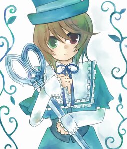 Rating: Safe Score: 0 Tags: 1girl blue_dress brown_hair dress frills green_eyes hat heterochromia image long_sleeves looking_at_viewer red_eyes ribbon short_hair solo souseiseki suiseiseki top_hat User: admin