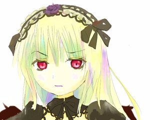 Rating: Safe Score: 0 Tags: 1girl bangs black_ribbon blonde_hair closed_mouth eyebrows_visible_through_hair flower hairband image long_hair looking_at_viewer red_eyes ribbon simple_background solo striped suigintou white_background User: admin