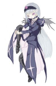 Rating: Safe Score: 0 Tags: 1girl auto_tagged black_footwear black_wings boots dress flower frills full_body hairband image juliet_sleeves long_hair long_sleeves looking_at_viewer pink_eyes puffy_sleeves rose simple_background solo suigintou very_long_hair white_background wings User: admin