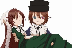 Rating: Safe Score: 0 Tags: brown_hair closed_eyes dress frills green_dress hat heterochromia image long_sleeves multiple_girls pair red_eyes short_hair siblings sisters smile souseiseki suiseiseki twins User: admin