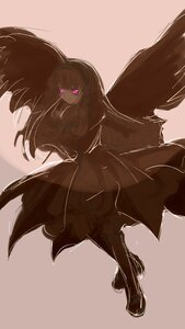 Rating: Safe Score: 0 Tags: 1girl akemi_homura akuma_homura black_hair black_wings bow dress elbow_gloves feathered_wings gloves hair_bow hairband image kaname_madoka long_hair looking_at_viewer monochrome purple_eyes simple_background solo suigintou wings User: admin