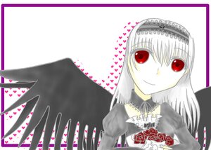 Rating: Safe Score: 0 Tags: 1girl black_dress black_wings detached_collar dress frilled_sleeves frills hairband image juliet_sleeves long_hair long_sleeves looking_at_viewer puffy_sleeves red_eyes simple_background smile solo suigintou upper_body white_background wings User: admin