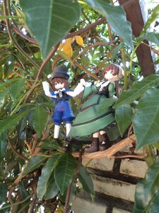 Rating: Safe Score: 0 Tags: 1boy 1girl blue_dress boots brown_footwear brown_hair capelet doll dress gloves green_eyes hat long_hair long_sleeves multiple_dolls outdoors pants siblings standing tagme tree User: admin