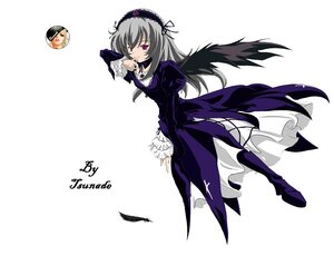 Rating: Safe Score: 0 Tags: 1girl black_wings boots dress feathers flower frills full_body hairband image juliet_sleeves long_hair long_sleeves looking_at_viewer puffy_sleeves rose silver_hair solo suigintou wings User: admin