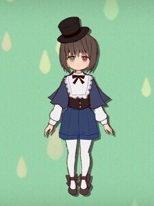 Rating: Safe Score: 0 Tags: 1girl brown_hair full_body green_background green_eyes halftone_background hat heterochromia image long_sleeves looking_at_viewer pantyhose polka_dot polka_dot_background red_eyes shoes short_hair shorts solo souseiseki top_hat white_legwear User: admin
