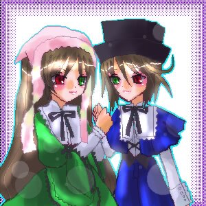 Rating: Safe Score: 0 Tags: 2girls blue_dress brown_hair dress green_dress green_eyes hat head_scarf heterochromia holding_hands image long_hair long_sleeves looking_at_viewer multiple_girls pair red_eyes short_hair siblings sisters smile souseiseki suiseiseki twins very_long_hair User: admin