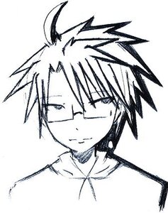 Rating: Safe Score: 0 Tags: 1boy closed_mouth frown greyscale human looking_at_viewer monochrome sakurada_jun simple_background solo spiked_hair traditional_media upper_body white_background User: admin