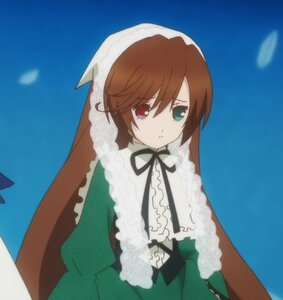 Rating: Safe Score: 0 Tags: 1girl black_ribbon brown_hair dress frills green_dress green_eyes heterochromia image long_sleeves looking_at_viewer red_eyes ribbon simple_background solo souseiseki suiseiseki upper_body User: admin