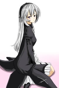 Rating: Safe Score: 0 Tags: 1girl blush closed_mouth dress frills hairband image juliet_sleeves lolita_fashion lolita_hairband long_hair long_sleeves looking_at_viewer puffy_sleeves purple_eyes silver_hair sitting solo suigintou User: admin