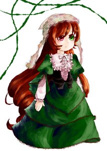 Rating: Safe Score: 0 Tags: 1girl brown_hair dress drill_hair frills green_dress green_eyes hat heterochromia image long_hair long_sleeves looking_at_viewer red_eyes simple_background solo suiseiseki twin_drills very_long_hair white_background User: admin