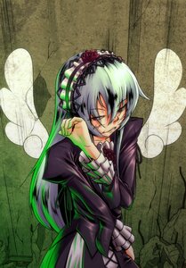 Rating: Safe Score: 0 Tags: 1girl closed_eyes dress frills hairband image lolita_fashion lolita_hairband long_hair long_sleeves solo suigintou wings User: admin