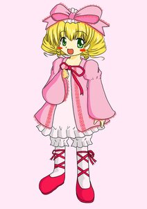 Rating: Safe Score: 0 Tags: 1girl blonde_hair bloomers bow dress frills full_body green_eyes hina_ichigo hinaichigo image long_sleeves open_mouth pink_background pink_bow pink_dress pink_footwear short_hair sleeves_past_wrists smile solo standing striped underwear white_bloomers User: admin