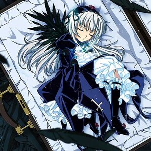Rating: Safe Score: 0 Tags: 1girl bed black_wings boots closed_eyes cross dress flower frills hairband image long_hair long_sleeves lying ribbon rose silver_hair sleeping solo suigintou wings User: admin