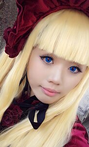 Rating: Safe Score: 0 Tags: 1girl bangs blonde_hair blue_eyes blunt_bangs bow close-up closed_mouth eyelashes face lips long_hair looking_at_viewer portrait shinku smile solo User: admin