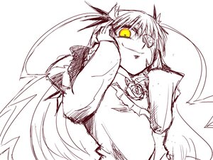 Rating: Safe Score: 0 Tags: 1girl athisu barasuishou bare_shoulders breasts commentary_request dress eyepatch flower glowing glowing_eye hair_ornament hands_on_own_head image large_breasts long_hair looking_at_viewer looking_down monochrome rose rozen_maiden simple_background sketch smirk solo spot_color two_side_up upper_body white_background wings yellow_eyes User: admin
