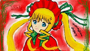 Rating: Safe Score: 0 Tags: 1990s_(style) 1girl blonde_hair blue_eyes bonnet bow dress drill_hair flower image long_hair long_sleeves looking_at_viewer rose shinku solo twin_drills upper_body User: admin